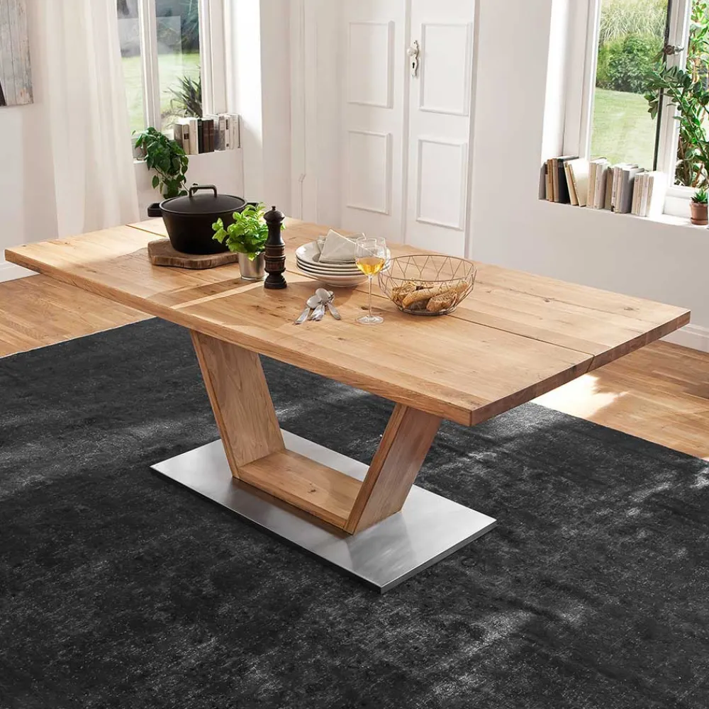 Wohnen Esstisch mit Balkeneiche Romus in 4 Größen