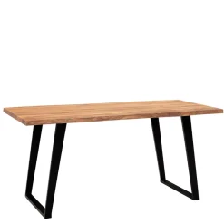 Wohnen Schwarze Möbel|Naturholzmöbel*Esstisch mit schrägen U-Beinen - Alice