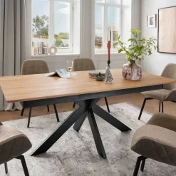 Wohnen Esstisch mit Schweizer Kante & Spider Gestell - Karoline