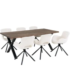 Wohnen Küchen-Essgruppen|Essgruppen*Esstisch mit Tischsesseln drehbar als Set - Ceolata (siebenteilig)