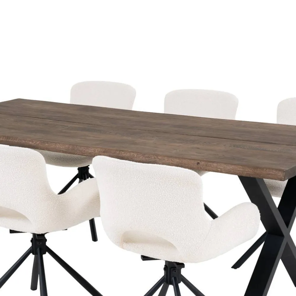 Wohnen Küchen-Essgruppen|Essgruppen*Esstisch mit Tischsesseln drehbar als Set - Ceolata (siebenteilig)