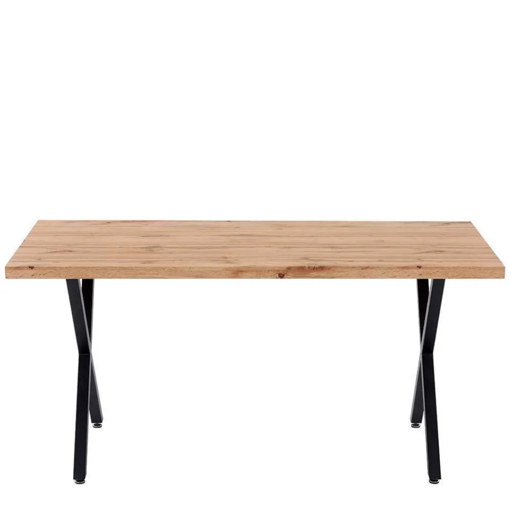 Wohnen Tische|Loft Möbel*Esstisch mit X-Beinen plus 4 Stühle - Lamon (fünfteilig)