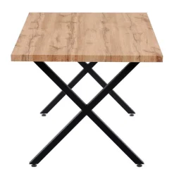 Wohnen Tische|Loft Möbel*Esstisch mit X-Beinen plus 4 Stühle - Lamon (fünfteilig)