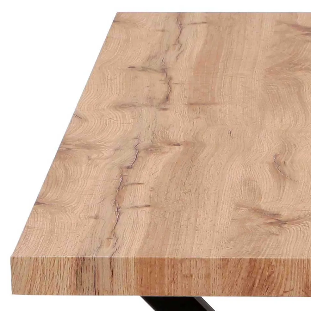 Wohnen Tische|Loft Möbel*Esstisch mit X-Beinen plus 4 Stühle - Lamon (fünfteilig)