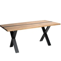 Wohnen Esstisch mit X-Metallbeinen - Drakura