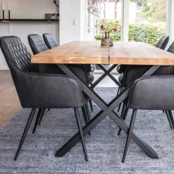 Wohnen Esstisch Sitzgruppe aus Eiche - Yourney (siebenteilig)