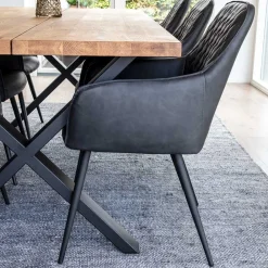 Wohnen Esstisch Sitzgruppe aus Eiche - Yourney (siebenteilig)