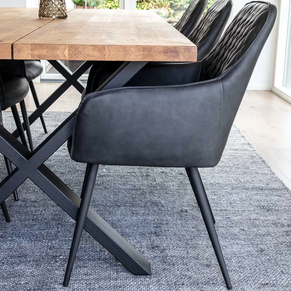 Wohnen Esstisch Sitzgruppe aus Eiche - Yourney (siebenteilig)