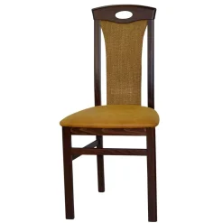 Wohnen Küchen-Essgruppen|Esszimmer Komplett*Esstisch Sitzgruppe in Nussbaum & Ocker - Carmian (fünfteilig)