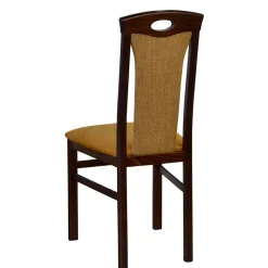 Wohnen Küchen-Essgruppen|Esszimmer Komplett*Esstisch Sitzgruppe in Nussbaum & Ocker - Carmian (fünfteilig)