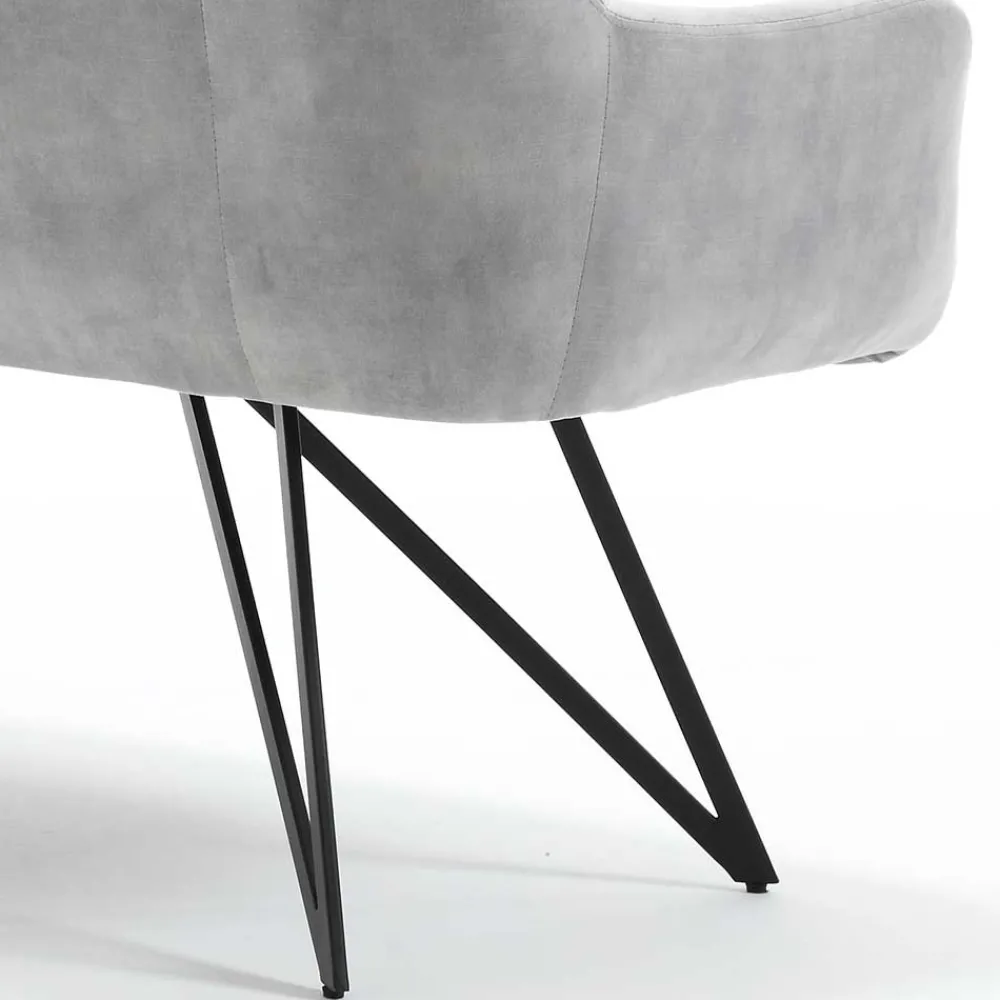 Wohnen Esstisch Sofa in Grau Velours - Reymonda