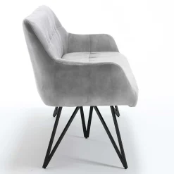 Wohnen Esstisch Sofa in Grau Velours - Reymonda