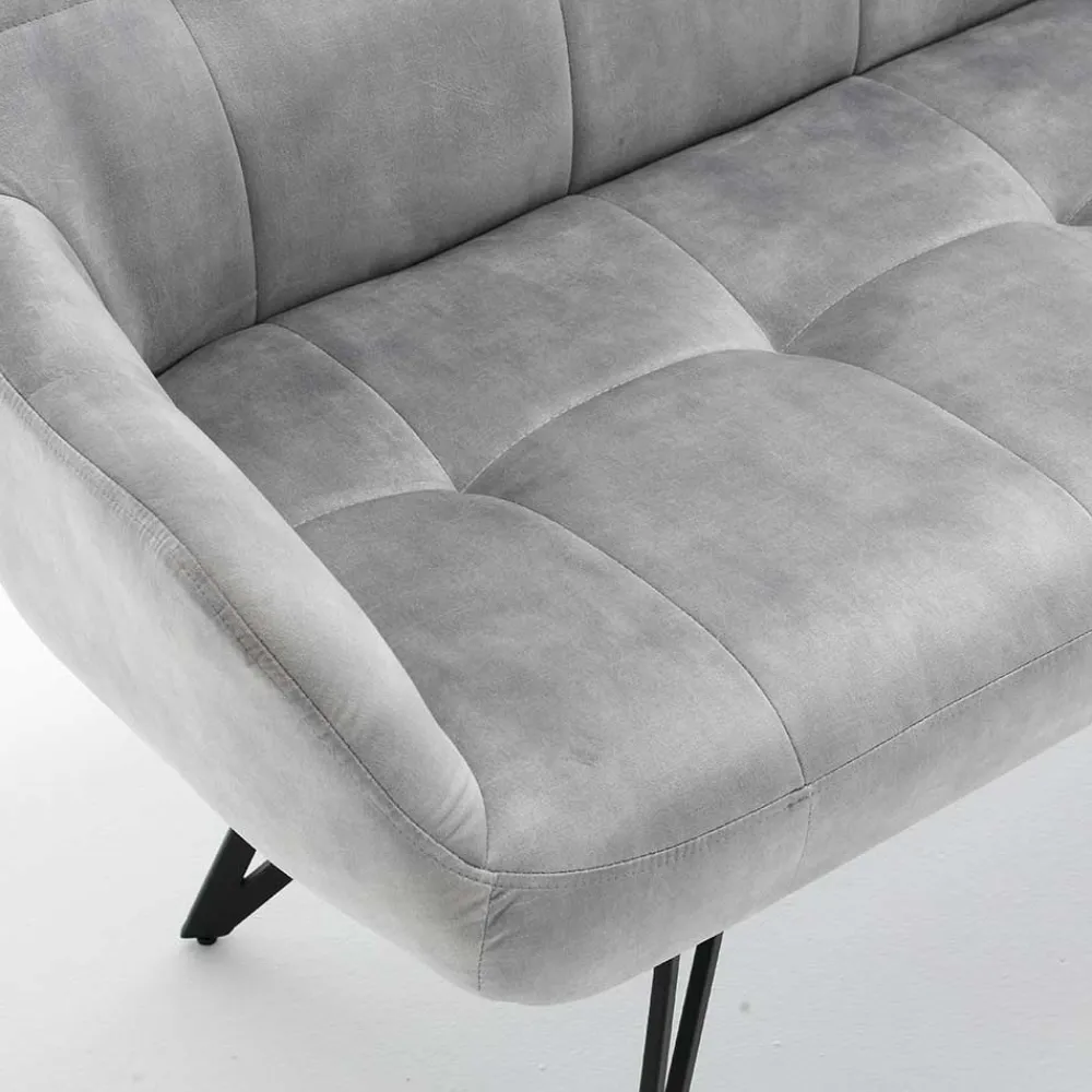 Wohnen Esstisch Sofa in Grau Velours - Reymonda
