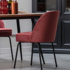 Wohnen Esstisch Stühle in Kastanienfarben Samt - Spicla (2er Set)