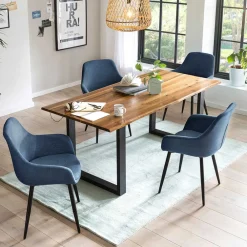 Wohnen Küchen-Essgruppen|Esszimmer Komplett*Esstisch und Armlehnenstühle Set - Joina (fünfteilig)