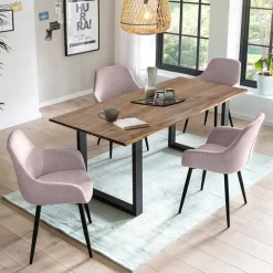 Wohnen Esstisch und Armlehnenstühle im Set - Esvitra (fünfteilig)