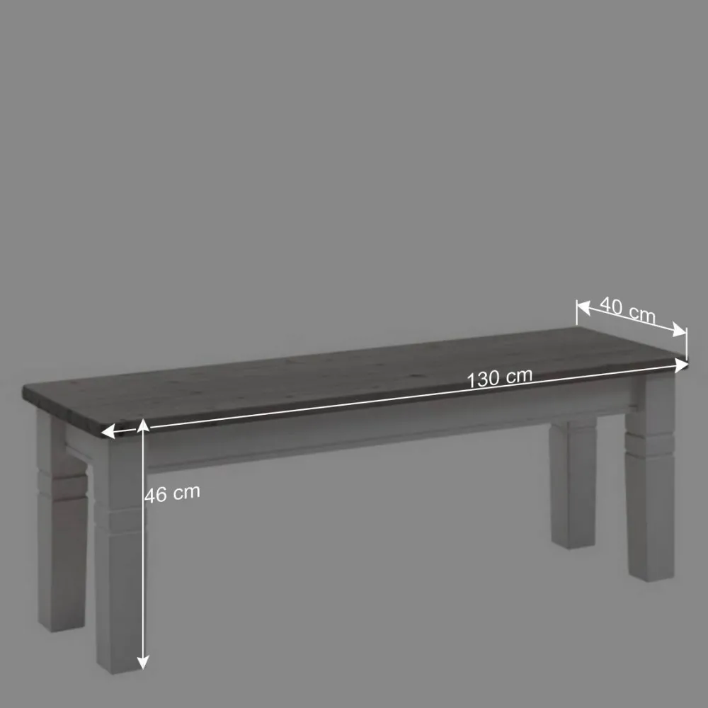 Wohnen Esstischbank Mirandesca in Weiß Grau