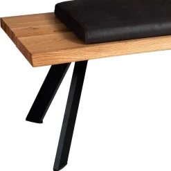 Wohnen Esstischbank mit Rückenlehne in Wildeiche - Piton