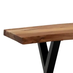 Wohnen Schwarze Möbel|Loft Möbel*Esstischbank mit X-Beinen - Rajavo