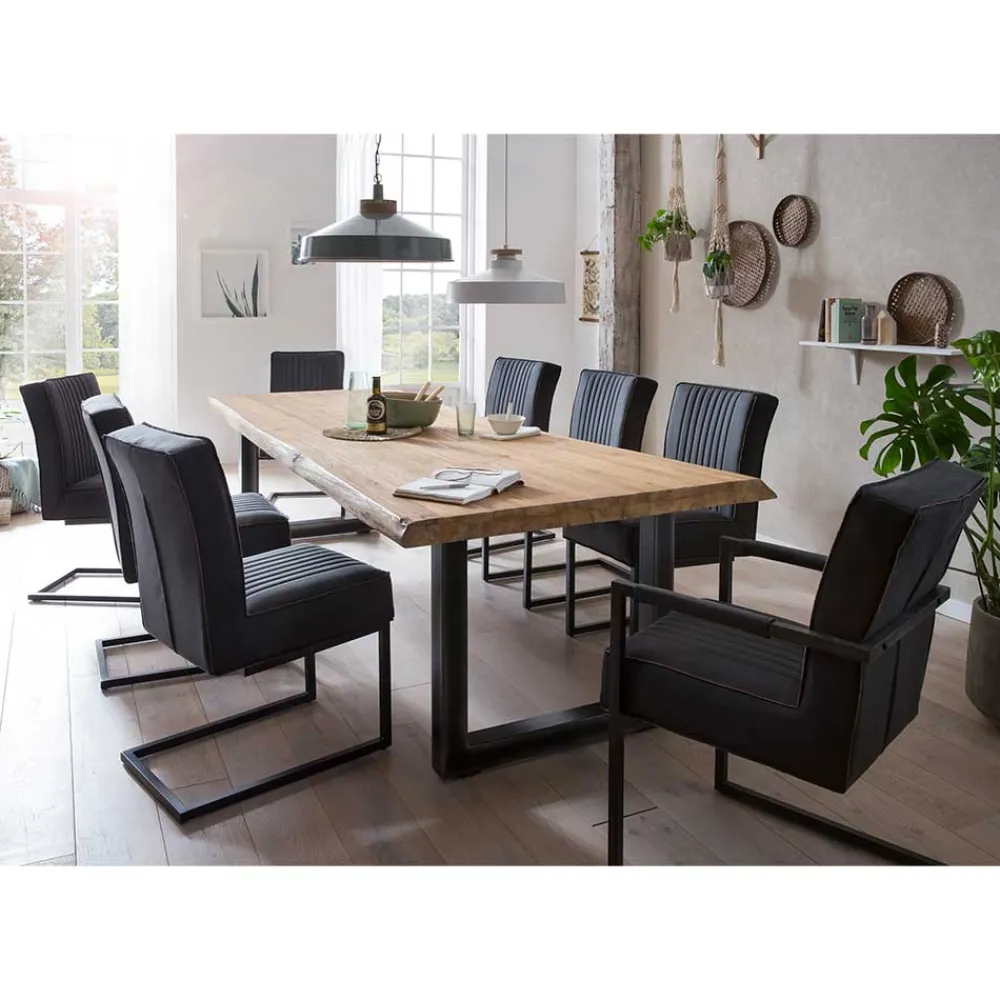 Wohnen Esstischgruppe für acht Personen - Trane (neunteilig)