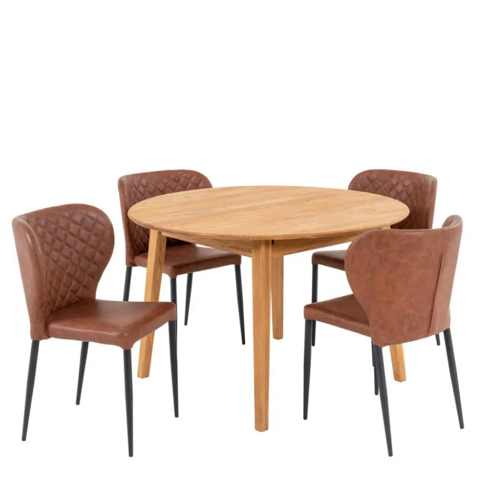 Wohnen Esstischgruppe im Skandi Design - Fjord (fünfteilig)