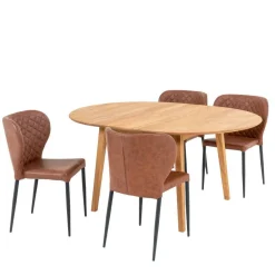 Wohnen Esstischgruppe im Skandi Design - Fjord (fünfteilig)