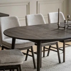 Wohnen Küchen-Essgruppen|Esszimmer Komplett*Esstischgruppe in Eiche Dunkel & Beige - Relencia (siebenteilig)