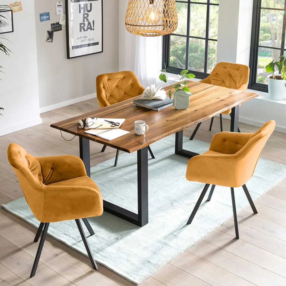 Wohnen Esstischgruppe mit vier Plätzen - Vandama (fünfteilig)