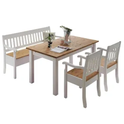 Wohnen Esstischgruppe Molzau in Weiß (vierteilig)