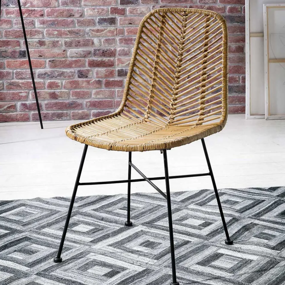 Wohnen Rattanmöbel*Esstischstuhl aus Rattan Geflecht - Krapina (2er Set)