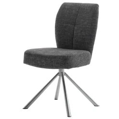 Wohnen Küchenstühle|Esszimmerstühle*Esstischstuhl mit Federkern in Anthrazit - Marile (2er Set)