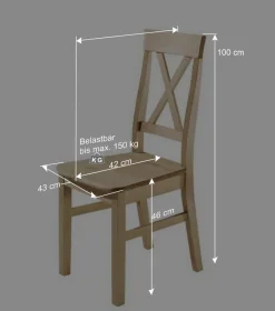 Wohnen Esstischstuhl Piatra aus Kiefer Massivholz (2er Set)