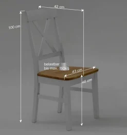Wohnen Esstischstuhl Sibiuta aus Kiefer Massivholz (2er Set)