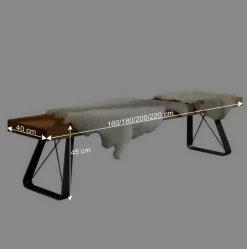 Wohnen Küchenbänke|Esszimmerbänke*Esszimmer Bank aus Eiche & Metall - Ventida