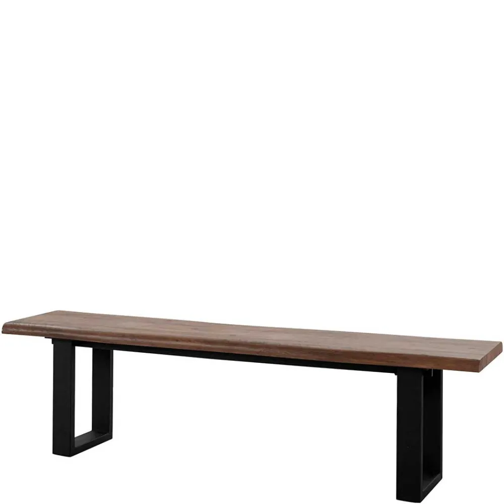 Wohnen Esszimmer Bank in Holzoptik & Schwarz - Kwin