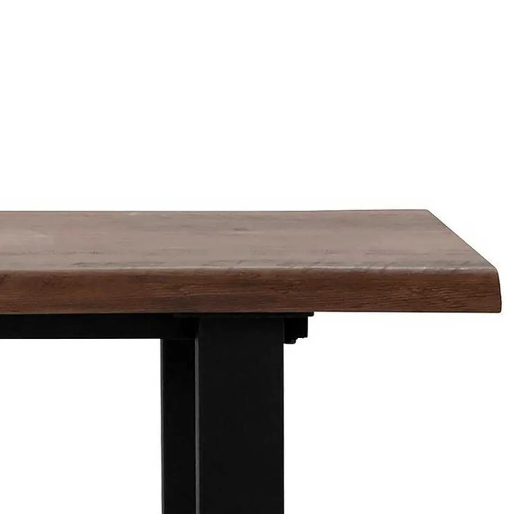 Wohnen Esszimmer Bank in Holzoptik & Schwarz - Kwin