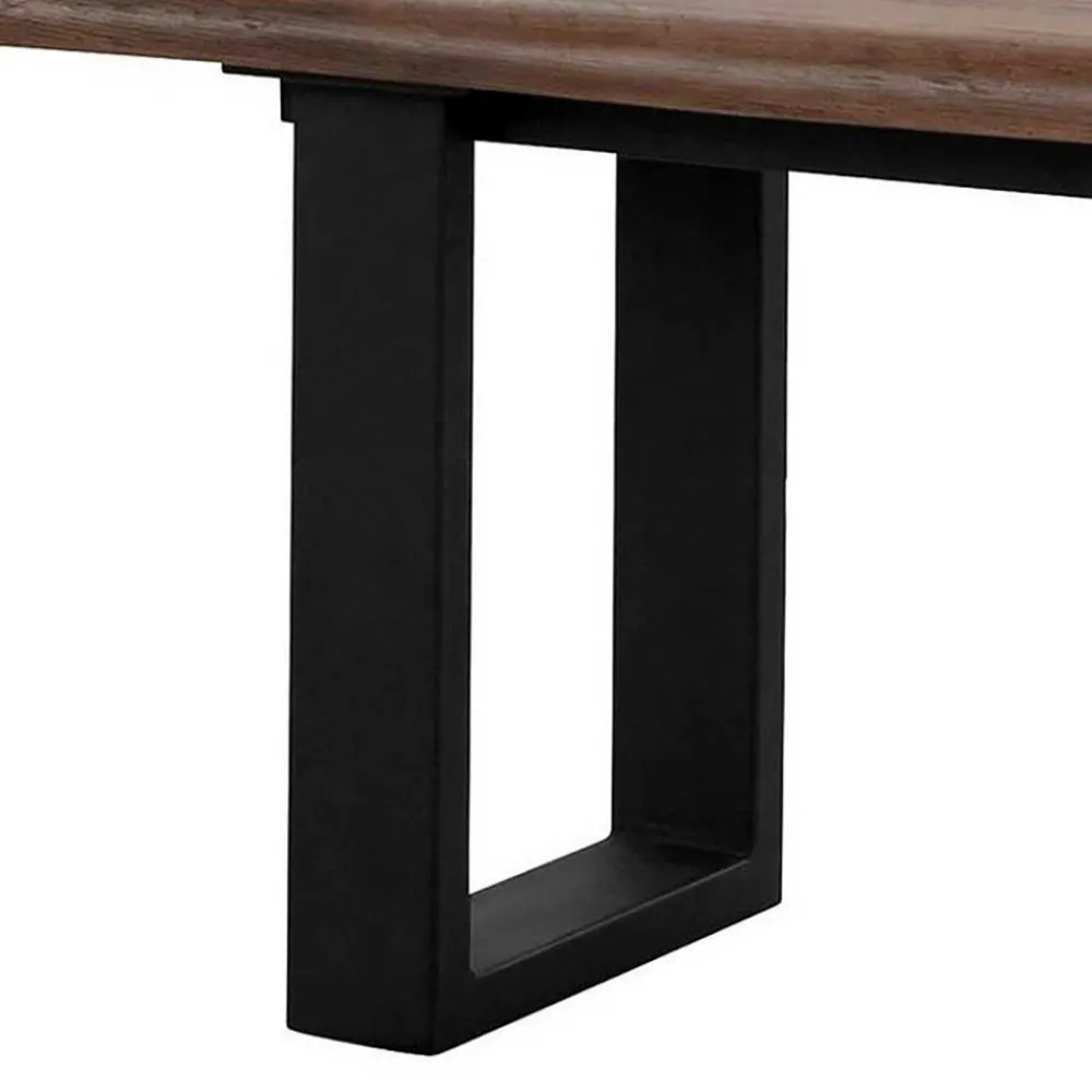 Wohnen Esszimmer Bank in Holzoptik & Schwarz - Kwin