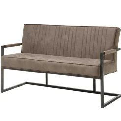 Wohnen Esszimmer Bank in Taupe Microfaser - Runian