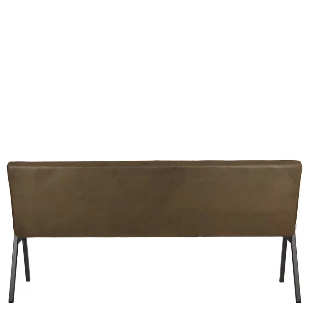 Wohnen Esszimmer Bank mit Lehne in Oliv Grün Microfaser - Sorellas