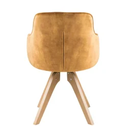 Wohnen Esszimmer Drehsessel in Curry Gelb & Eiche - Zylvia (2er Set)