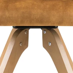 Wohnen Esszimmer Drehsessel in Curry Gelb & Eiche - Zylvia (2er Set)