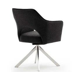 Wohnen Graue Möbel|Wohnzimmerstühle*Esszimmer Drehstühle in Grau Stoff - Rirona (2er Set)