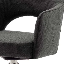 Wohnen Graue Möbel|Wohnzimmerstühle*Esszimmer Drehstühle in Grau Stoff - Rirona (2er Set)