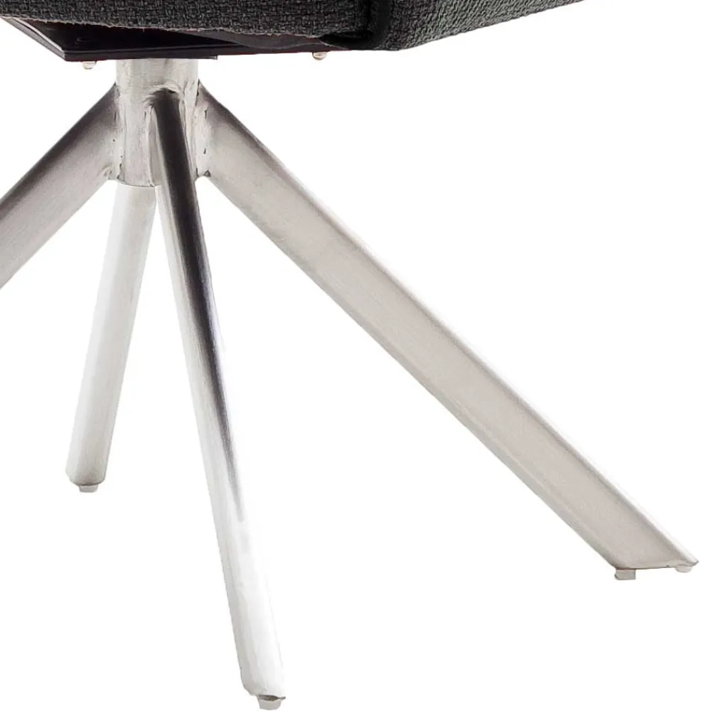 Wohnen Graue Möbel|Wohnzimmerstühle*Esszimmer Drehstühle in Grau Stoff - Rirona (2er Set)