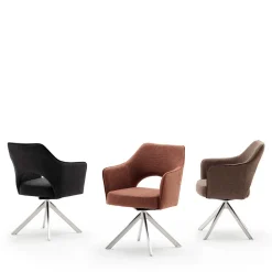 Wohnen Graue Möbel|Wohnzimmerstühle*Esszimmer Drehstühle in Grau Stoff - Rirona (2er Set)