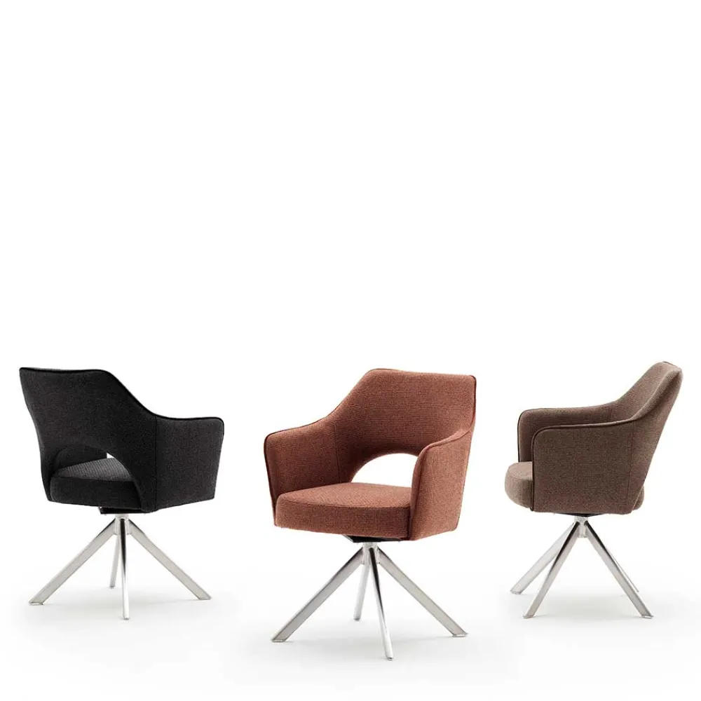 Wohnen Graue Möbel|Wohnzimmerstühle*Esszimmer Drehstühle in Grau Stoff - Rirona (2er Set)