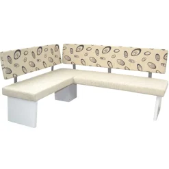 Wohnen Küchenbänke|Esszimmerbänke*Esszimmer Eckbank in Beigegrau und Weiß - Montuna