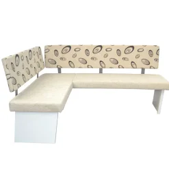 Wohnen Küchenbänke|Esszimmerbänke*Esszimmer Eckbank in Beigegrau und Weiß - Montuna