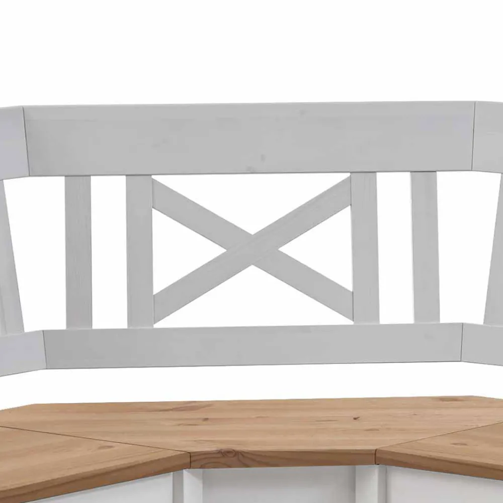 Wohnen Esszimmer Eckbank Lugon aus Kiefer Weiß massiv