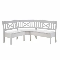 Wohnen Esszimmer Eckbank Onesti in Weiß Kiefer massiv